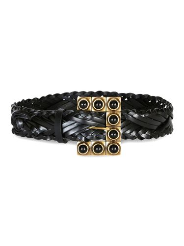 Braided Leather Belt With Studs - Etro - Modalova