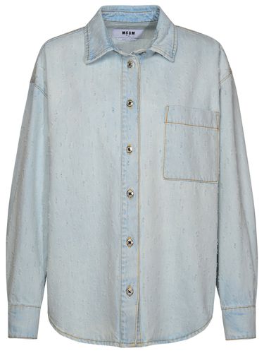 MSGM Light Blue Denim Shirt - MSGM - Modalova