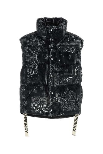 Printed Corduroy Oversize Sleeveless Down Jacket - Khrisjoy - Modalova