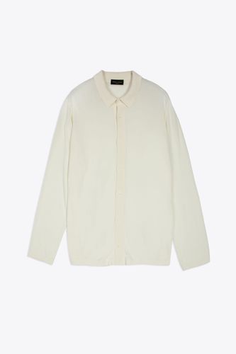 Camicia Ml Off white cotton knit shirt with long sleeves - Roberto Collina - Modalova
