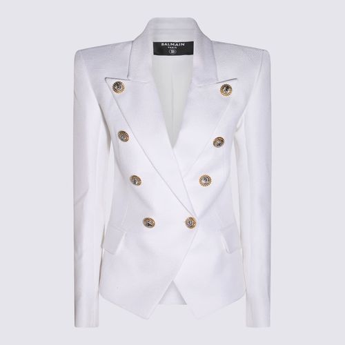 Balmain White Viscose Blazer - Balmain - Modalova