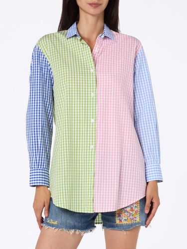 Woman Cotton Shirt Brigitte With Multicolor Vichy Print And Saint Barth Embroidery - MC2 Saint Barth - Modalova