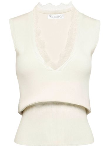 J. W. Anderson Lace Trim V Neck Vest - J.W. Anderson - Modalova