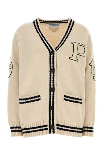 Prada Ivory Wool Blend Cardigan - Prada - Modalova