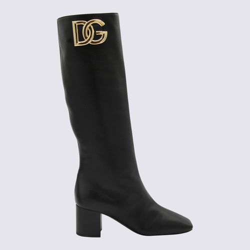 Leather Mid Heel Boots - Dolce & Gabbana - Modalova