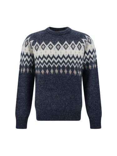 Jacquard Crew Neck Sweater - Brunello Cucinelli - Modalova