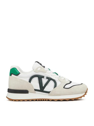 Low-top Vlogo Pace Sneaker In Crust, Fabric And Calf - Valentino Garavani - Modalova