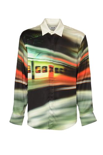 MSGM Round Hem Printed Shirt - MSGM - Modalova