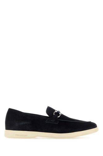 Navy Blue Suede Cosimo Loafers - Ferragamo - Modalova