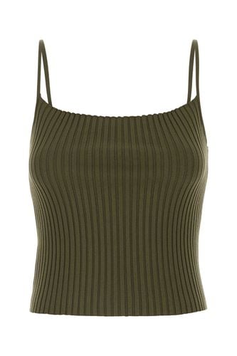 Army Green Stretch Cotton Blend Tank Top - Prada - Modalova