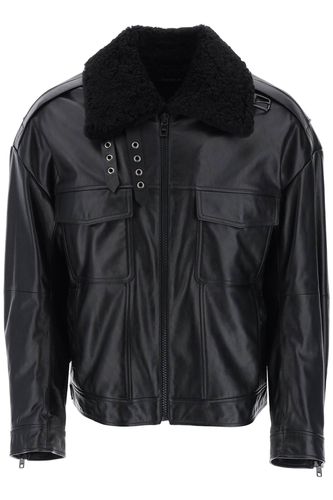 Leather-and-fur Biker Jacket - Dolce & Gabbana - Modalova