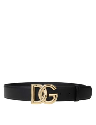 Calfskin Belt With Metal Dg Logo - Dolce & Gabbana - Modalova