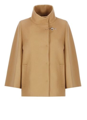 Beige Virgin Wool Blend Felted Coat - Fay - Modalova