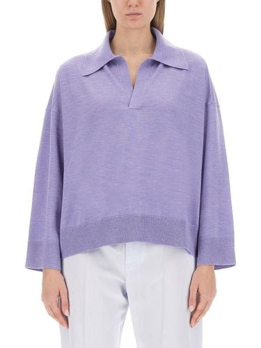 Bv Embroidered Knit Polo Shirt - Bottega Veneta - Modalova