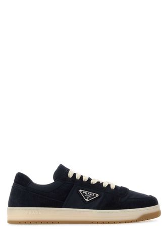 Navy Canvas And Suede Downtown Sneakers - Prada - Modalova