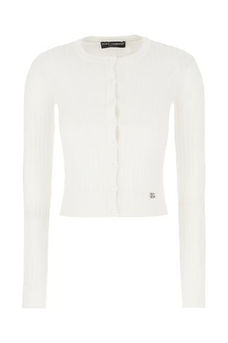 White Stretch Viscose Blend Cardigan - Dolce & Gabbana - Modalova