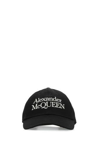Alexander McQueen Black Cotton Hat - Alexander McQueen - Modalova