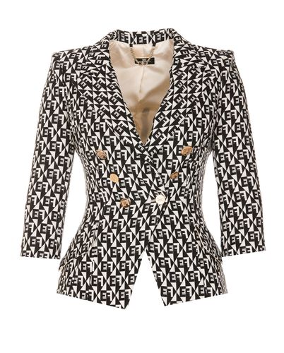 All Over Logo Jacket - Elisabetta Franchi - Modalova