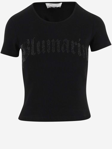 Stretch Cotton T-shirt With Logo - Blumarine - Modalova