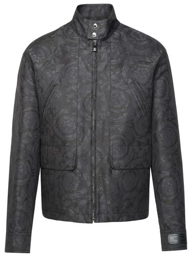 Barocco Anthracite Cotton Jacket - Versace - Modalova