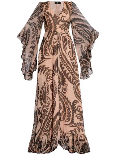 Printed Silk Dress With Ruching - Etro - Modalova