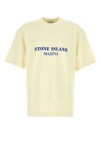 Pastel Yellow Cotton T-shirt - Stone Island - Modalova