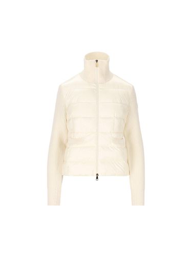 Logo Patch Padded Knit Cardigan - Moncler - Modalova