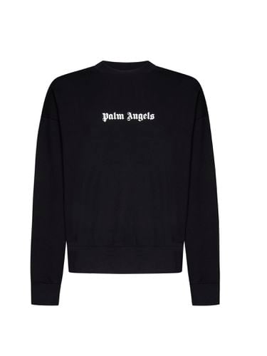 Crew Neck Sweatshirt With Contrast Logo - Palm Angels - Modalova