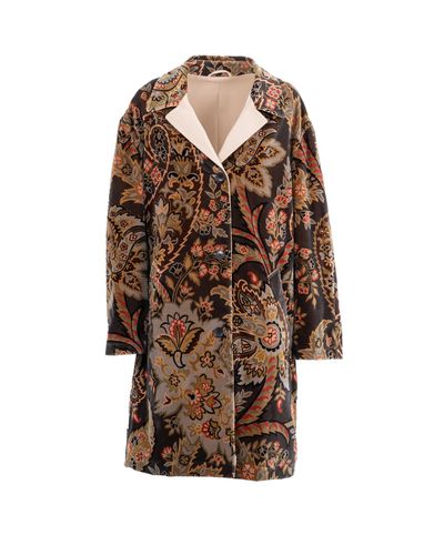 Etro Floral Paisley Velvet Coat - Etro - Modalova