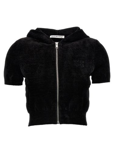 Logo Chenille Cropped Hoodie - T by Alexander Wang - Modalova