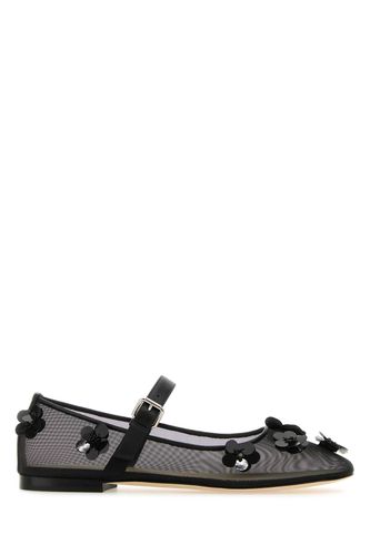 Mach & Mach Black Mesh Ballerinas - Mach & Mach - Modalova