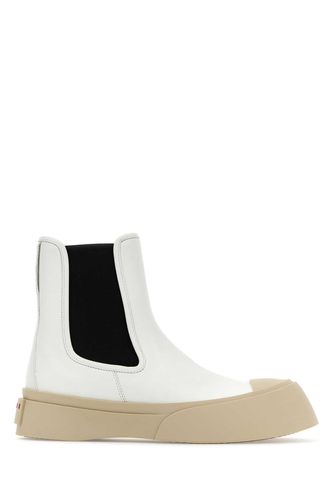 White Nappa Leather Pablo Ankle Boots - Marni - Modalova