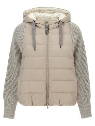 Hooded Down Jacket With solomeo Inserts - Brunello Cucinelli - Modalova