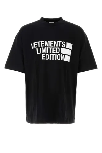 Black Cotton Oversize T-shirt - VETEMENTS - Modalova