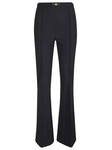 Horsebit Stretch Crepe Palazzo Trousers - Elisabetta Franchi - Modalova