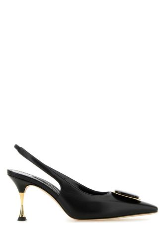 Black Nappa Leather Chiaran Pumps - Manolo Blahnik - Modalova