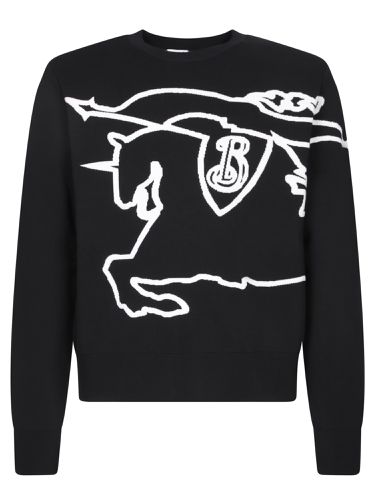 Crewneck Sweater With Maxi Ekd Logo On The Front In Cotton Blend Man - Burberry - Modalova