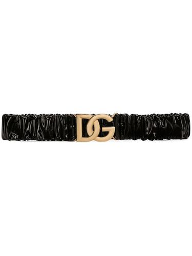 Dg-logo Patent Leather Belt - Dolce & Gabbana - Modalova