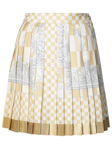 Barocco Checkerboard-printed Pleated Mini Skirt - Versace - Modalova