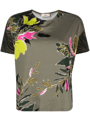 Herno Floral-print Cotton T-shirt - Herno - Modalova