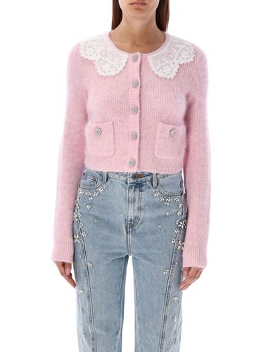 Lace Collar Angora Cardigan - self-portrait - Modalova