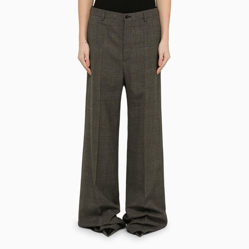 Grey Wool Wide Trousers - Balenciaga - Modalova