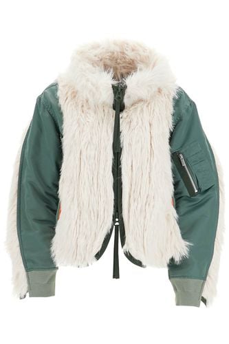 Sacai Jacket With Faux Fur Inserts - Sacai - Modalova