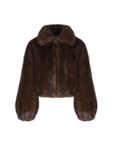 Brown Faux Fur Short Caban - Valentini 1972 - Modalova