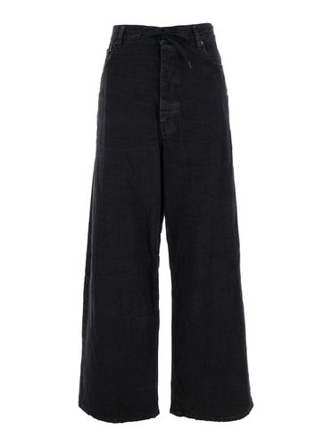 Baggy Jeans With Drawstring In Cotton Denim Woman - Balenciaga - Modalova