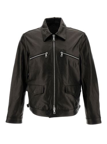 Biker Jacket With Collar And Zip In Smooth Leather Woman - Giorgio Brato - Modalova