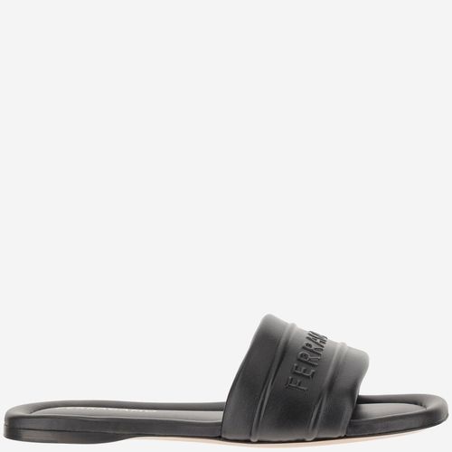 Ferragamo Leather Sandals With Logo - Ferragamo - Modalova