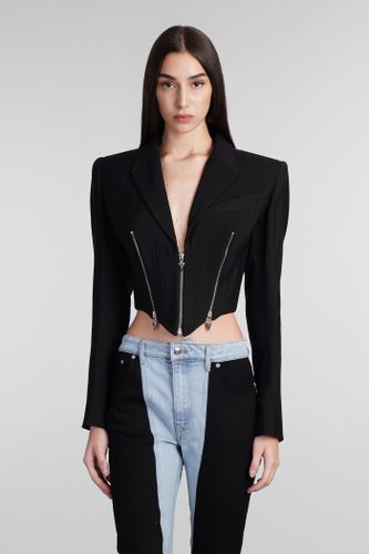 Mugler Casual Jacket In Black Wool - Mugler - Modalova