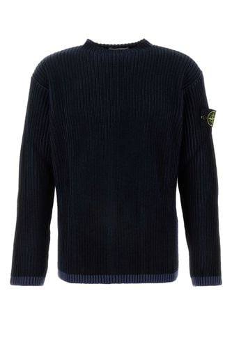 Stone Island Navy Blue Wool Sweater - Stone Island - Modalova