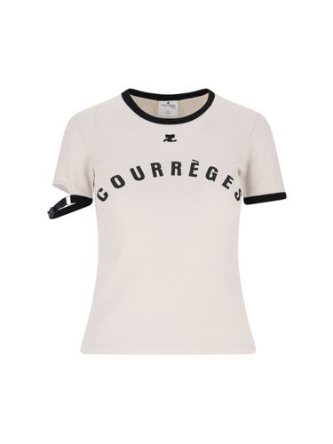 Courrèges Contrast Detail T-shirt - Courrèges - Modalova